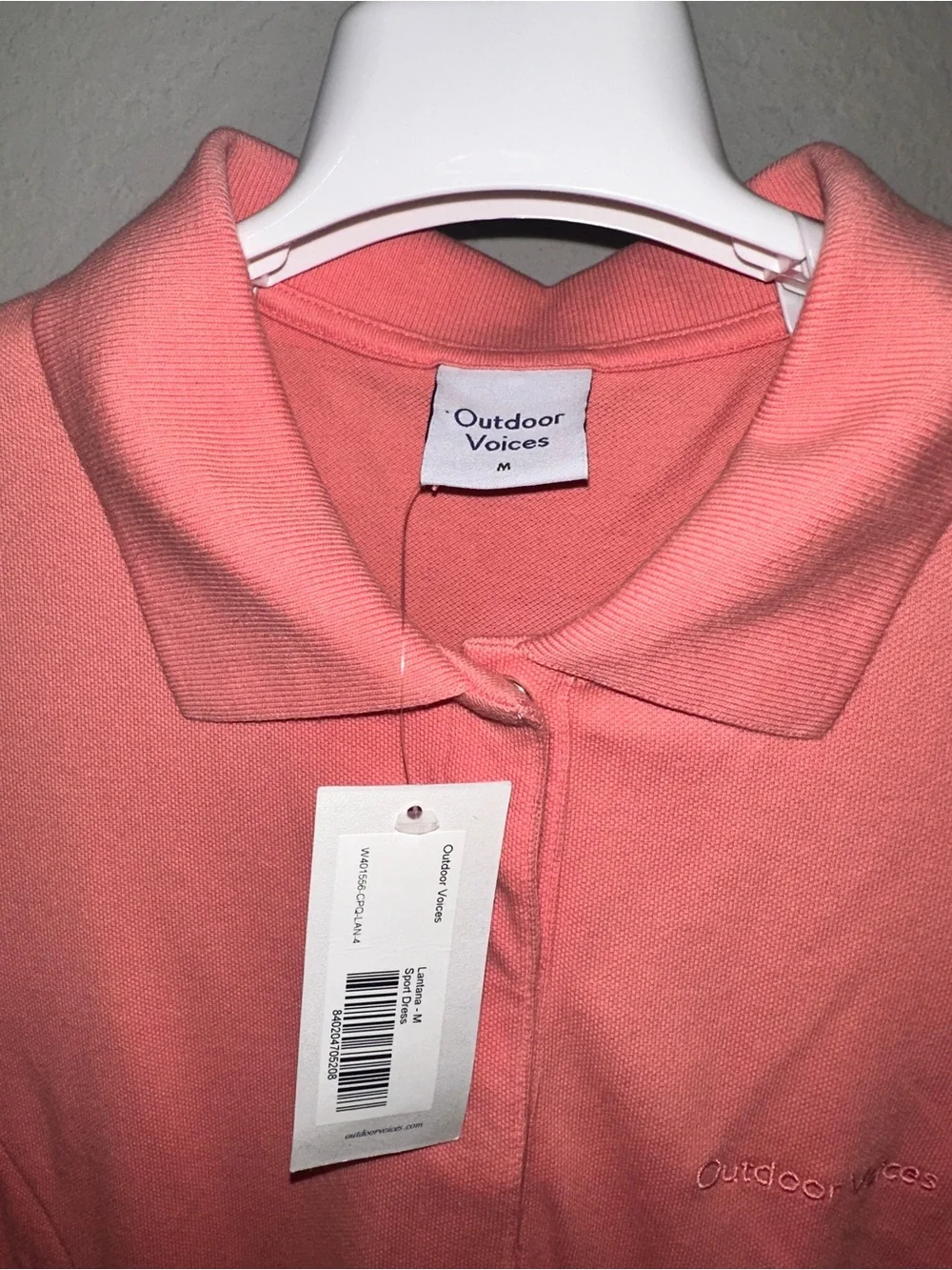 Outdoor‎ Voices  Coral Pink Polo Mini Dress Medium